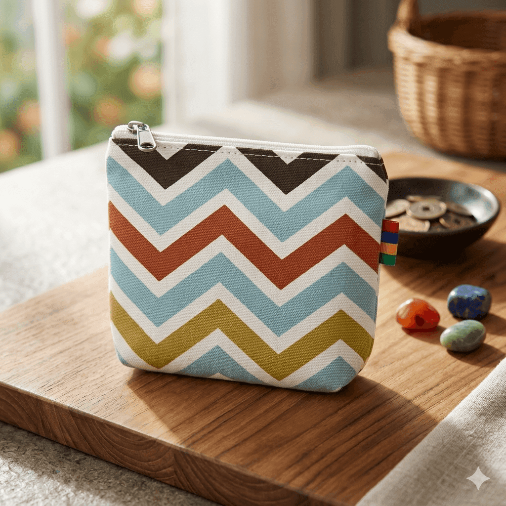 Port Monnaie Pattern Blue / Marron / Vert